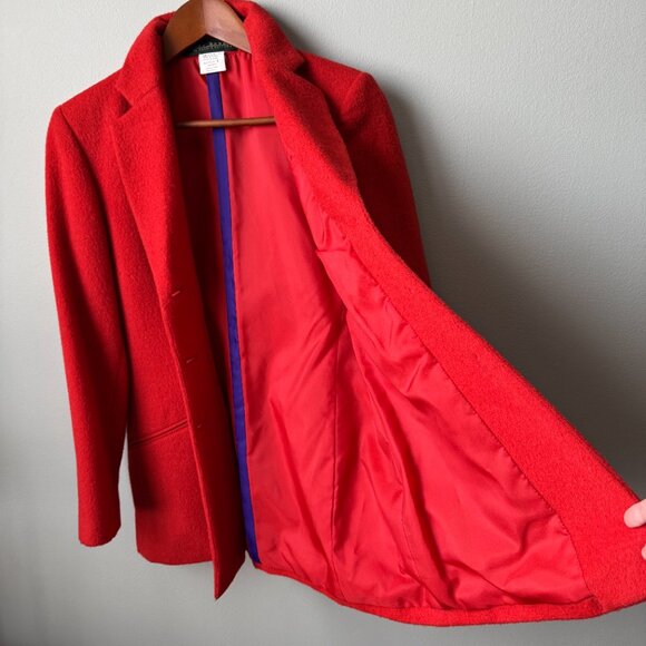 Wool Alpaca Blend Blazer Harvé Benard Red Jacket - Picture 5 of 17